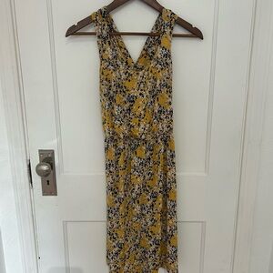 Floral Yellow Sleeveless Dress